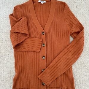 Madewell Pointelle Ribbed Cardigan Sweater in
Mulled Cider